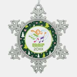 Ornement Flocon De Neige Cadeau personnalisé de Noël de musique de choeur