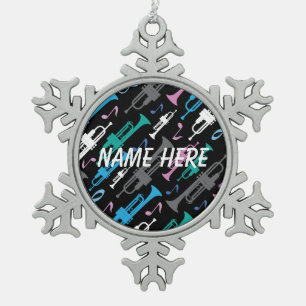 Ornement Flocon De Neige Cadeau personnalisé de trompettiste de Noël