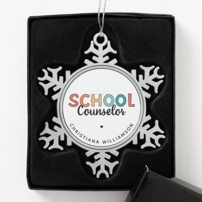 Ornement Flocon De Neige Cadeaux d'appréciation du conseiller scolaire pers (Boîte)