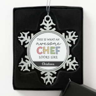 Ornement Flocon De Neige Cadeaux de chef sur mesure   Meilleur Chef Jamais 