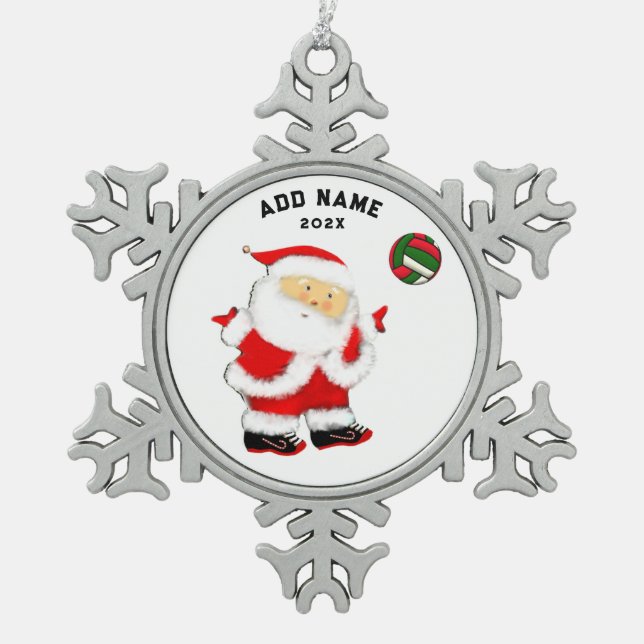 Ornement Flocon De Neige Cadeaux de volley-ball personnalisés (Devant)