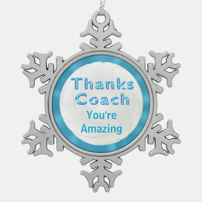 Ornement Flocon De Neige Cadeaux d'entraîneurs de volleyball cool Merci Orn (Devant)
