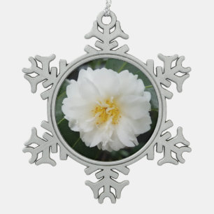 Ornement Flocon De Neige Camellia florale blanche