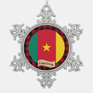 Ornement Flocon De Neige Cameroun patriotique, plaid de buffle, drapeau du