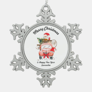 Ornement Flocon De Neige camion de Noël Père Noël joyeux Noël