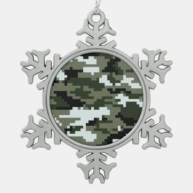 Ornement Flocon De Neige Camouflage urbain numérique à 8 bits / Camo (Devant)