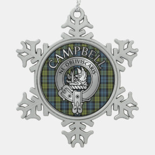 Ornement Flocon De Neige Campbell Crest & Tartan