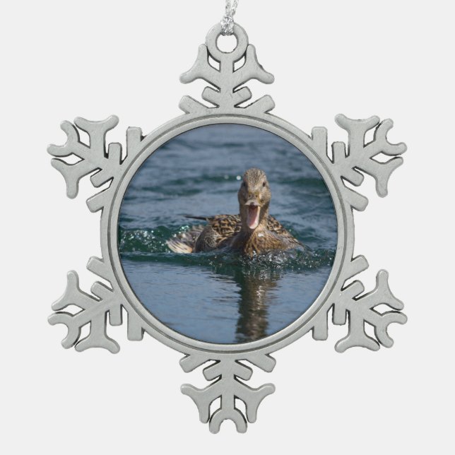 Ornement Flocon De Neige Canard avec bec ouvert (Devant)