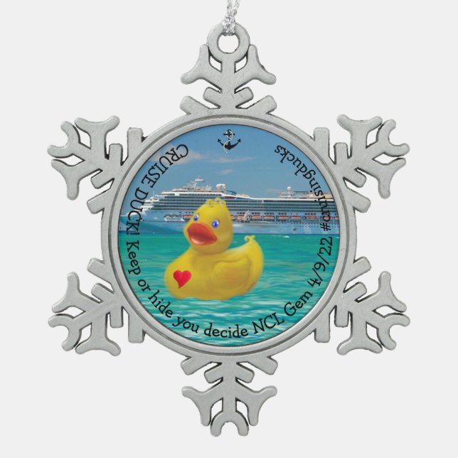 Ornement Flocon De Neige Canard de croisière customisé pour adultes (Devant)