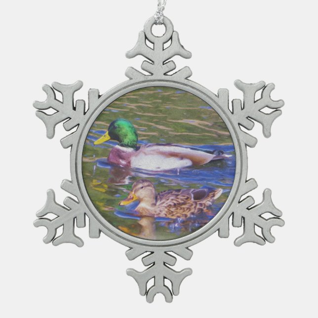 Ornement Flocon De Neige Canards de Mallard (Devant)