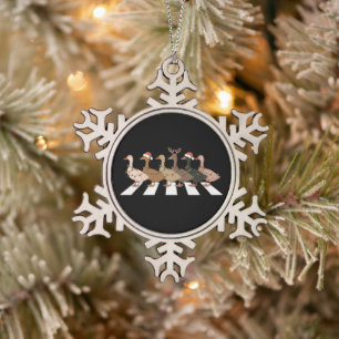 Ornement Flocon De Neige Canards de Noël Animaux Drôles Noël Amoureux de la