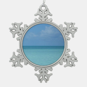 Ornement Flocon De Neige Caraïbes Horizon Tropical Turquoise Bleu