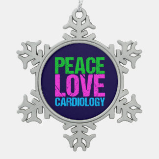 Ornement Flocon De Neige Cardiologie d'amour de paix