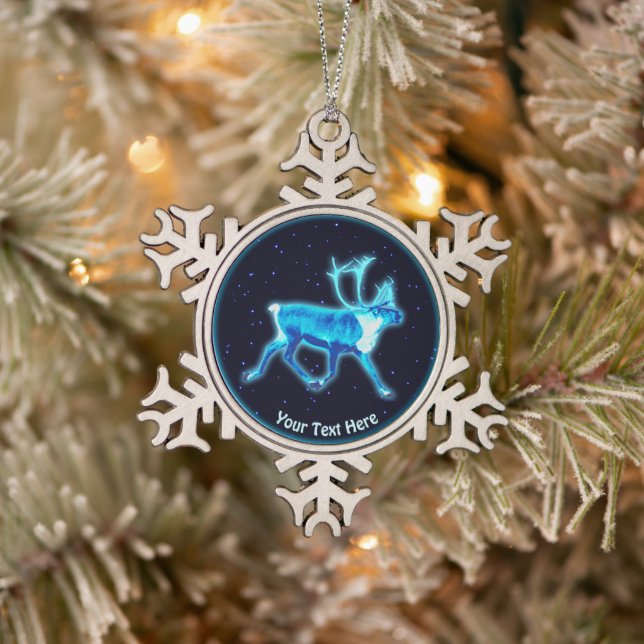 Ornement Flocon De Neige Caribou Bleu (Arbre)