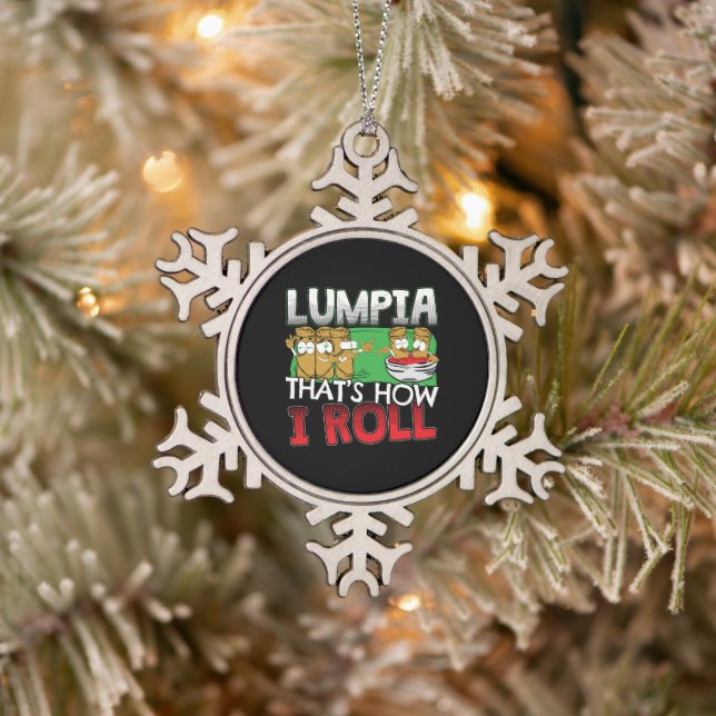 Ornement Flocon De Neige Caricature alimentaire philippine Lumpia (Arbre)