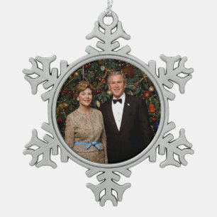 Ornement Flocon De Neige Carte de Noël du président américain George Bush