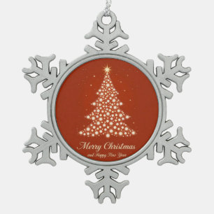 Ornement Flocon De Neige Carte de vœux festive de Noël avec décorations
