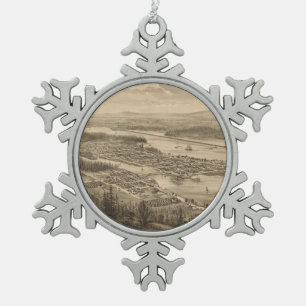Ornement Flocon De Neige Carte imagée vintage d'Olympia Washington (1879)