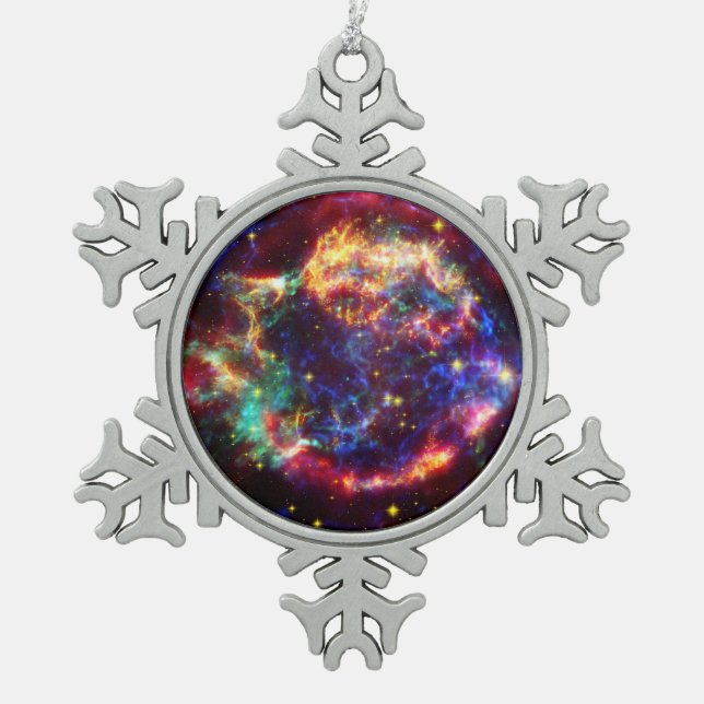 Ornement Flocon De Neige Cassiopeia Galaxy Remnant Supernova (Devant)
