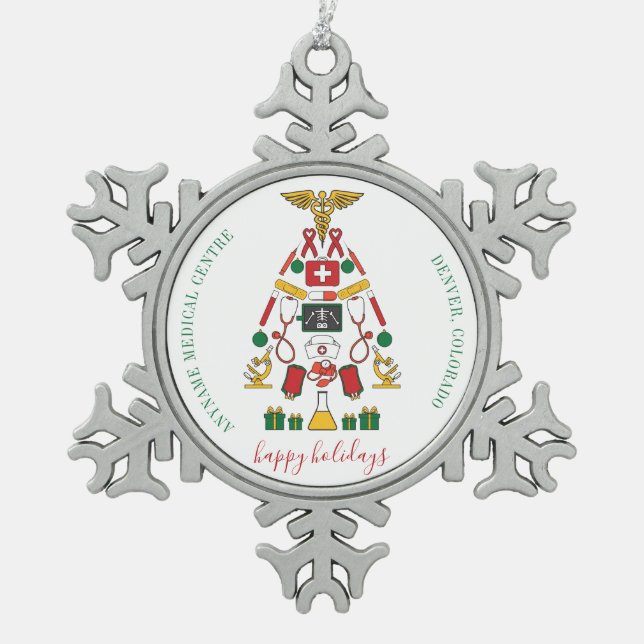 Ornement Flocon De Neige Centre Médicale d'entreprise personnalisé (Devant)