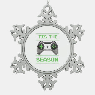 Ornement Flocon De Neige C'est la saison jeux vidéo Noël Xmas joueur