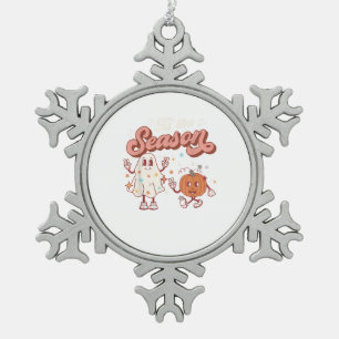 Ornement Flocon De Neige C'Est La Saison Retro Halloween Party Funny Graphi