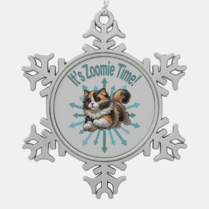 Ornement Flocon De Neige C'est le temps de Zoomie Chat calico