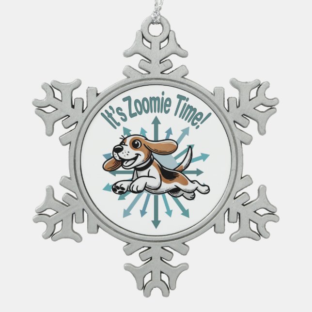 Ornement Flocon De Neige C'est le temps Zoomie Beagle (Devant)