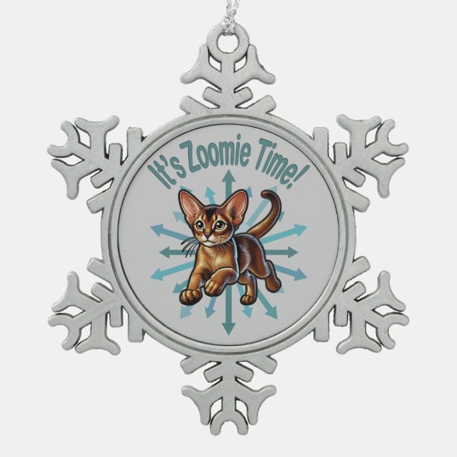 Ornement Flocon De Neige C'est le temps Zoomie Chat abyssin (Devant)
