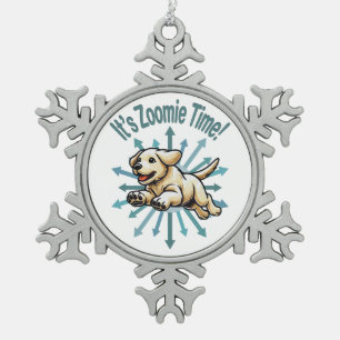 Ornement Flocon De Neige C'est le temps Zoomie Golden Lab