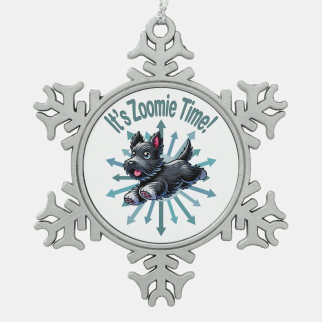 Ornement Flocon De Neige C'est l'heure de Zoomie Scottish Terrier (Devant)
