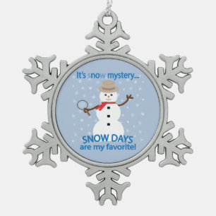 Ornement Flocon De Neige C'est NOw Mystery Detective Snowman