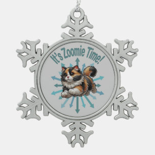 Ornement Flocon De Neige C'est Zoomie Time Calico Cat
