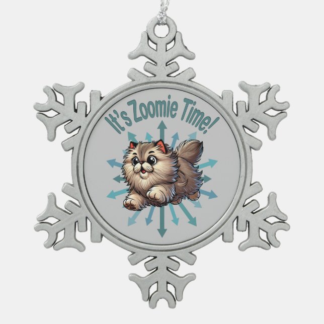 Ornement Flocon De Neige C'est Zoomie Time Chat persan (Devant)