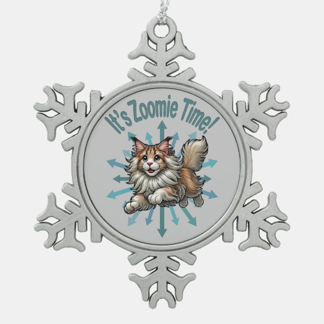 Ornement Flocon De Neige C'est Zoomie Time Maine Coon Cat (Devant)