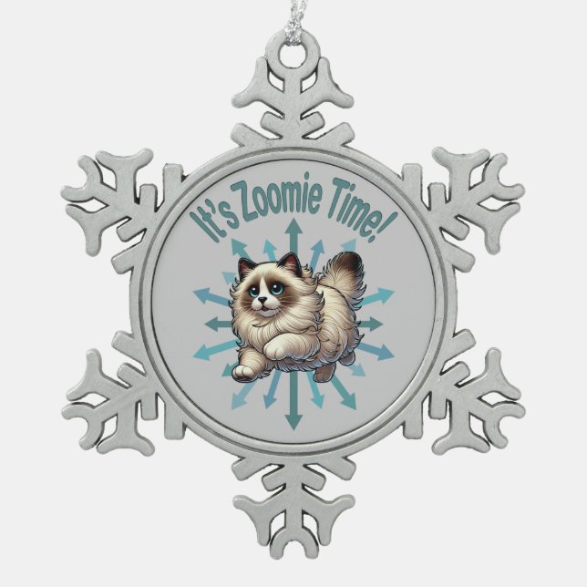 Ornement Flocon De Neige C'est Zoomie Time Ragdoll Chat (Devant)