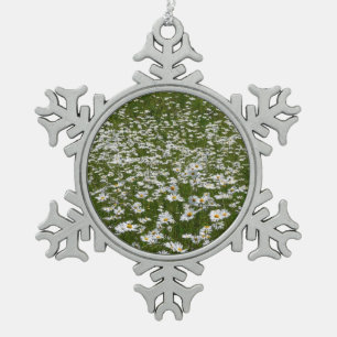 Ornement Flocon De Neige Champ de marguerites Fleurs sauvages de l'Alaska
