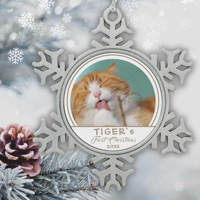 Ornement Flocon De Neige Chat personnalisé 1er Noël Animaux de compagnie Ph (Créateur téléchargé)