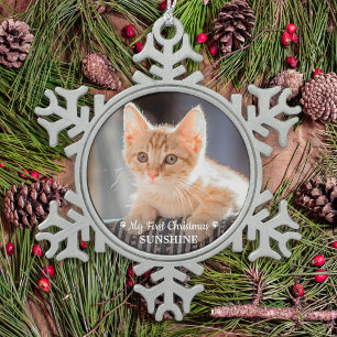 Ornement Flocon De Neige Chaton photo pour animal de compagnie personnalis