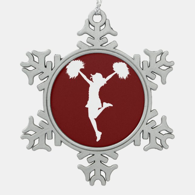 Ornement Flocon De Neige Cheerleading personnalisable de pom-pom girl (Devant)