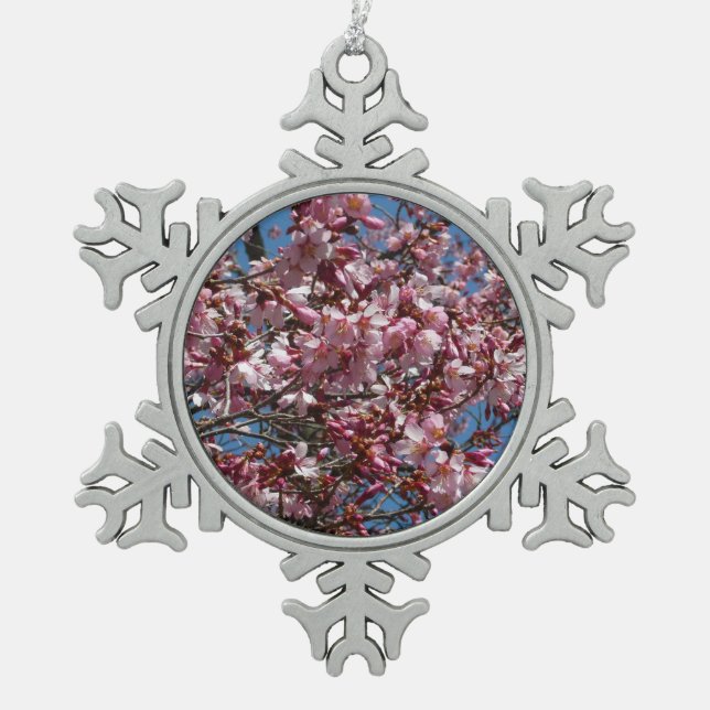 Ornement Flocon De Neige Cherry Blossoms et Blue Sky Spring Floral (Devant)