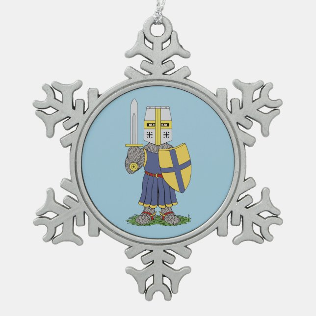Ornement Flocon De Neige Chevalier médiéval mignon (Devant)