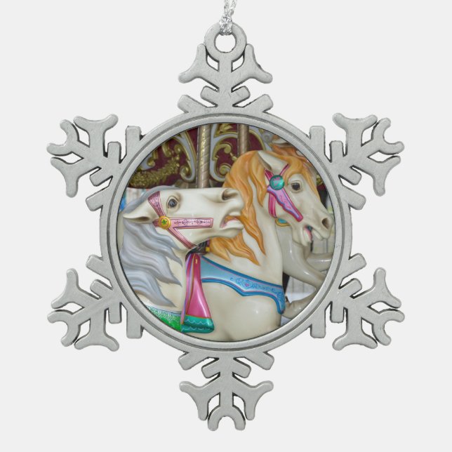 Ornement Flocon De Neige Chevaux de carrousel (Devant)