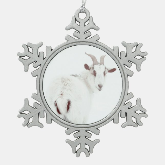 Ornement Flocon De Neige Chèvres de Noël (Devant)