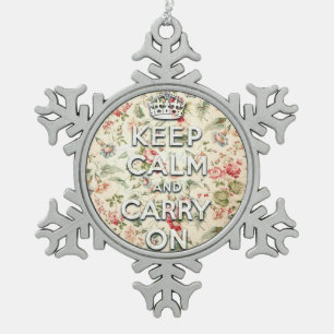 Ornement Flocon De Neige Chic minable gardent le calme et continuent