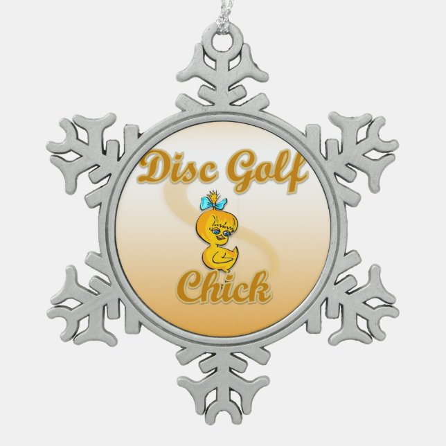 Ornement Flocon De Neige Chick de golf sur disque (Devant)