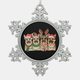 Ornement Flocon De Neige Chien de berger allemand de Noël Xmas lumières Pèr