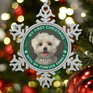 Ornement Flocon De Neige Chien de compagnie Mon premier Noël Photo personna