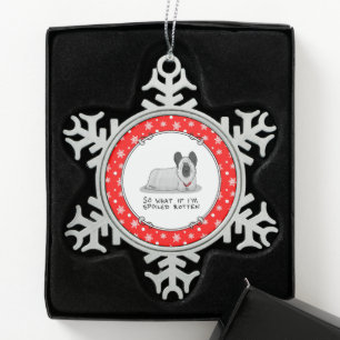Ornement Flocon De Neige Chien de Terrier de l'écorce pourrie (argent) mign