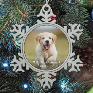 Ornement Flocon De Neige Chien photo pour marionnettes personnalisées Noë